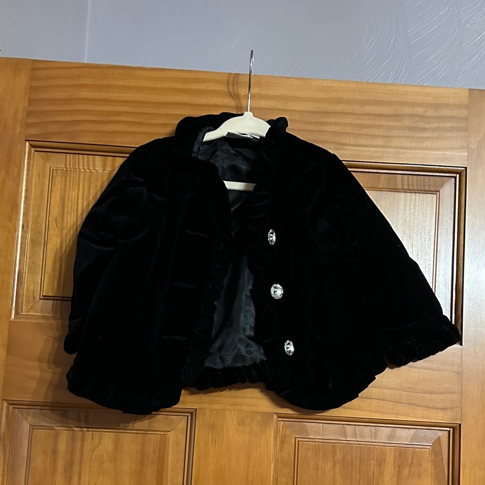 Koala Kids Black Velvet Cape Jacket
